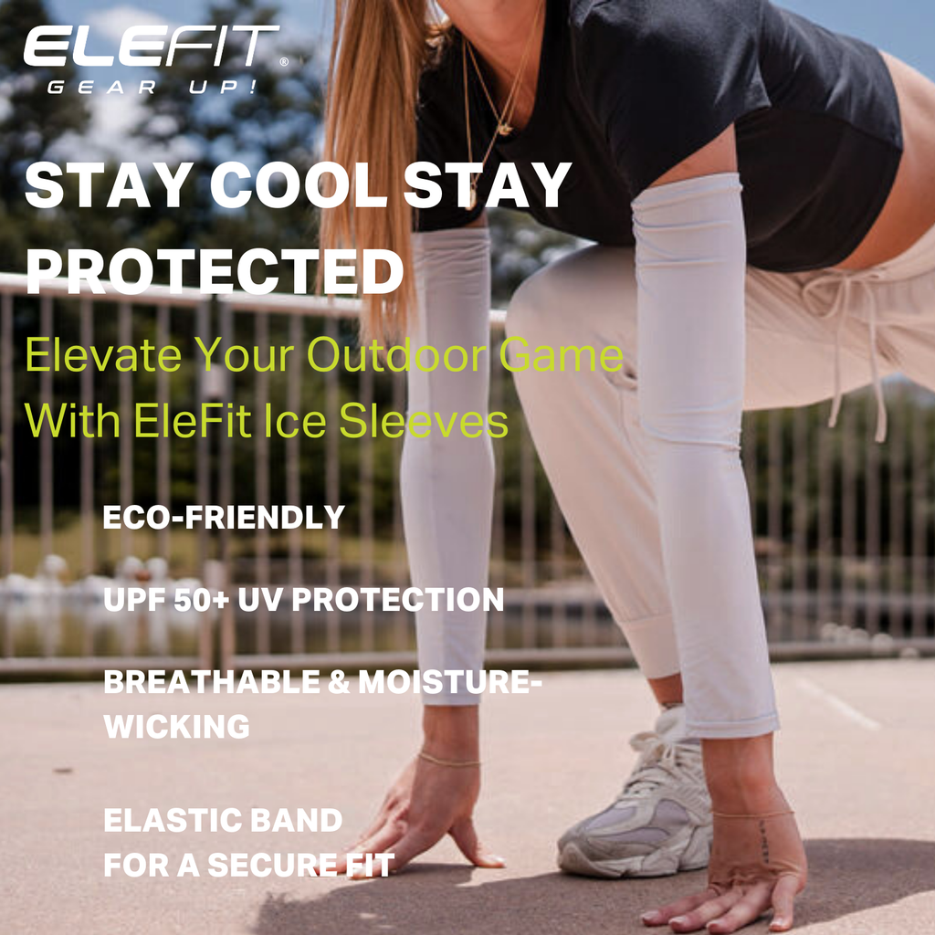 EleFit Ice Cooling Arm Sleeves for Men & Women – UPF 50+ Sun Protection, Breathable, Lightweight for Outdoor Sports & Indian Summers