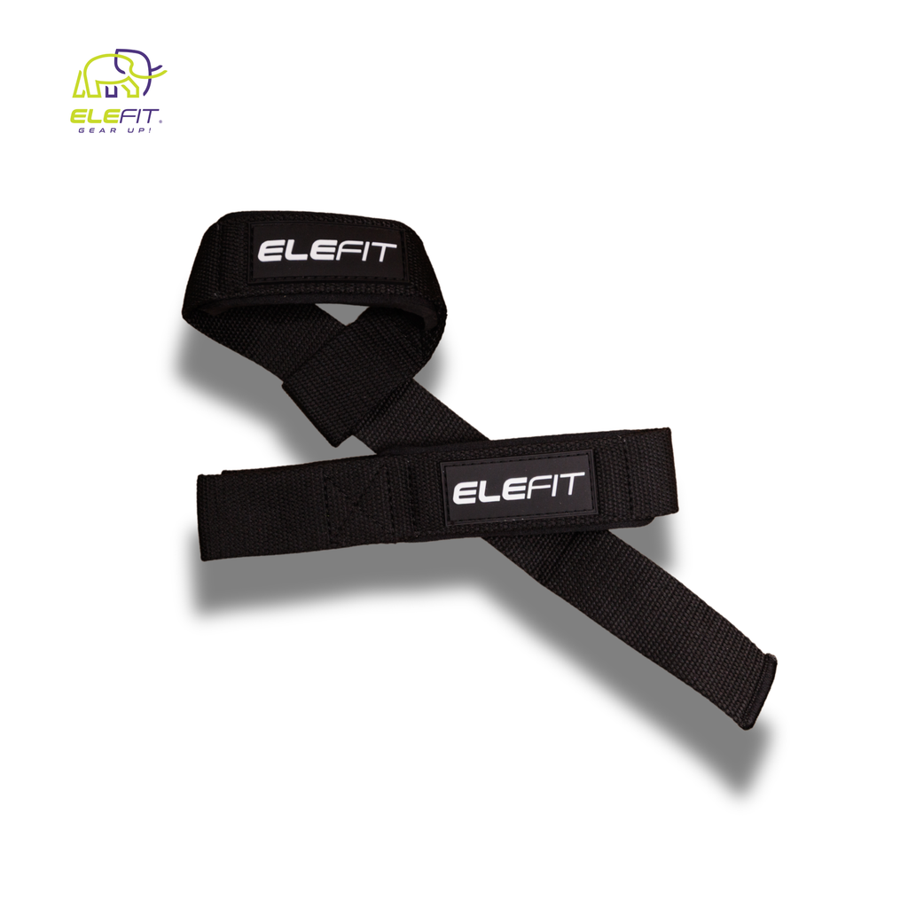 Lifting Straps BLACK for Weightlifting, Bodybuilding, Powerlifting & Deadlifts – Extra-Long 18” Cotton Straps with Padded Neoprene Wrist Support