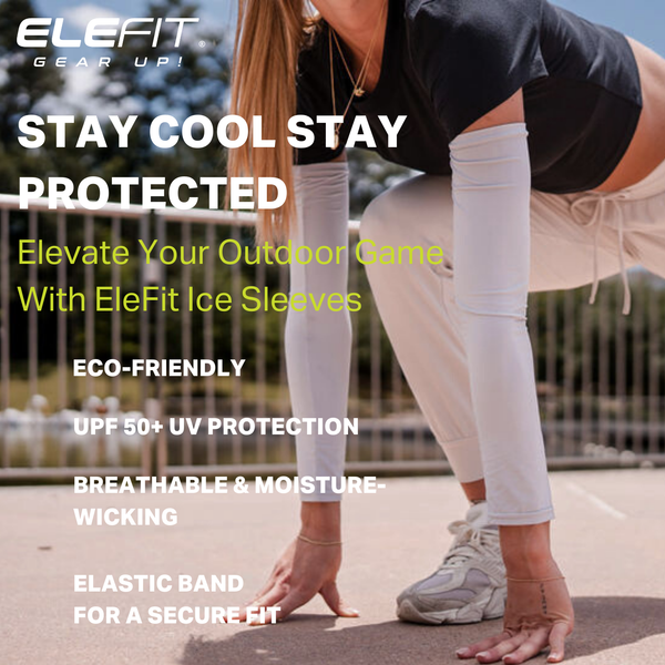 EleFit Ice Cooling Arm Sleeves for Men & Women – UPF 50+ Sun Protection, Breathable, Lightweight for Outdoor Sports & Indian Summers
